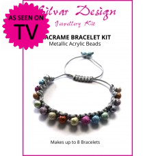  Macrame Metallic Bead Bracelet Kit - Makes 8
